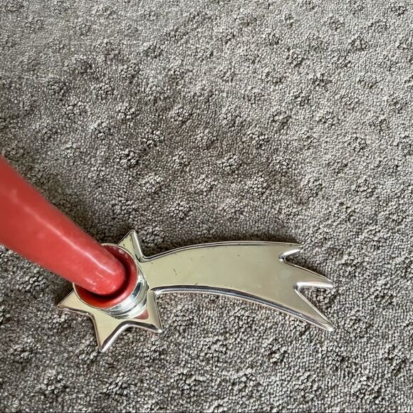 Silver Plated Christmas Star Candle Holder with Felt Protection - Picture 3 of 10